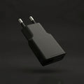 Svart laddare med USB-A och USB-C