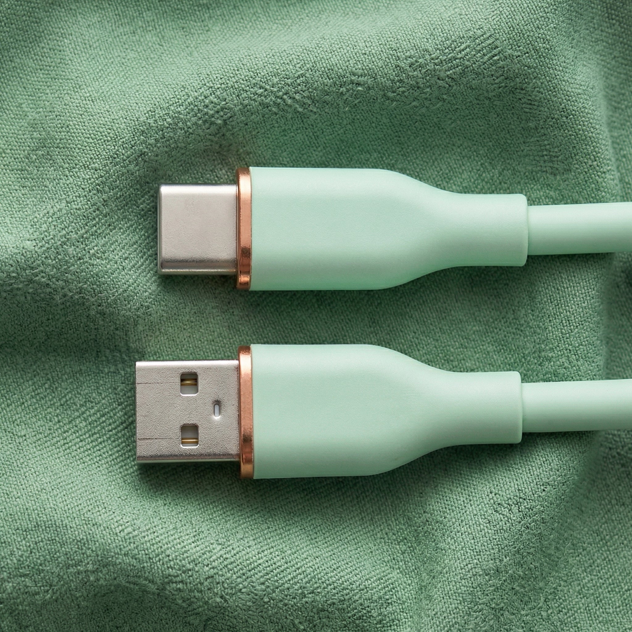 Grön laddkabel USB-A till USB-C