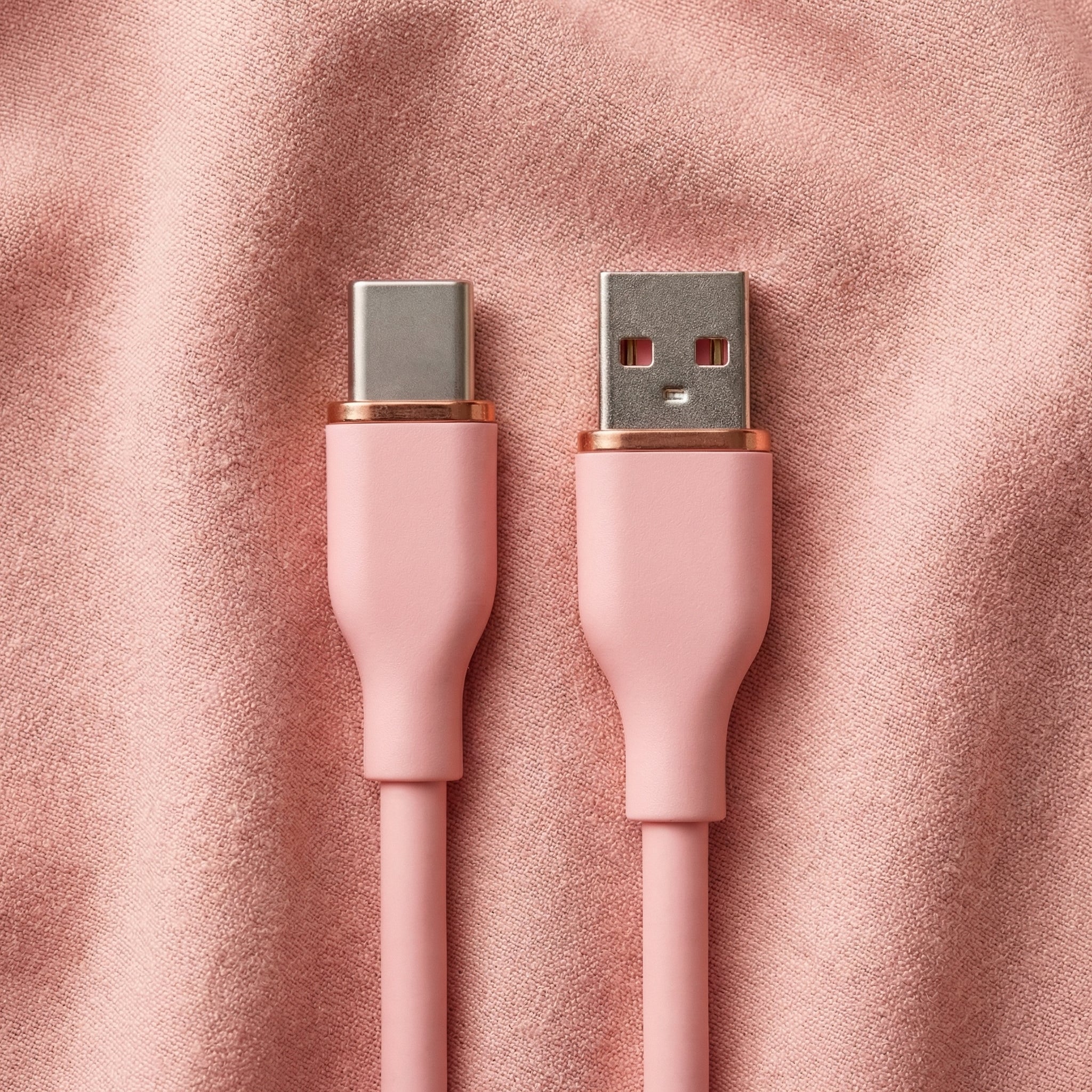 Rosa laddkabel USB-A till USB-C