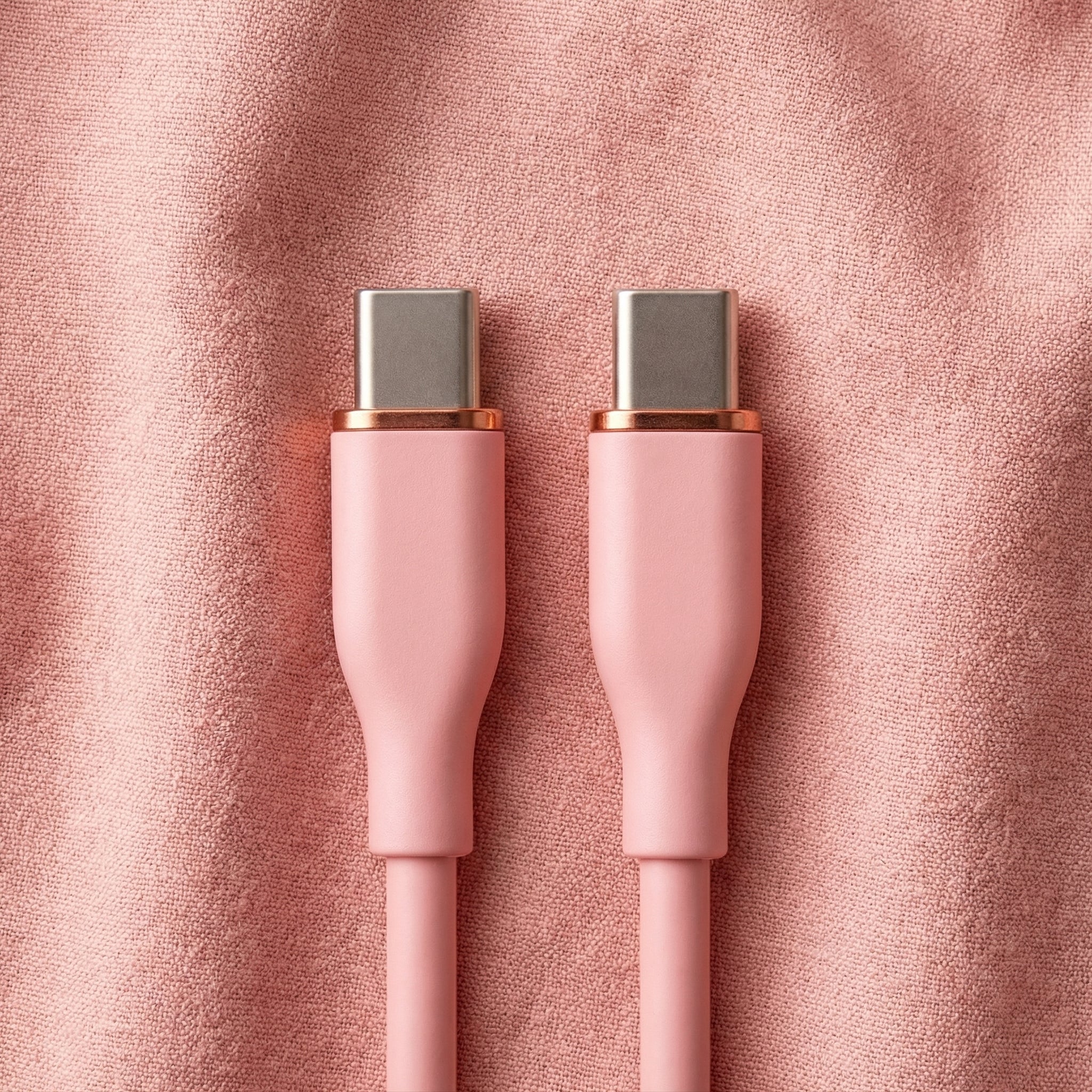 Rosa laddkabel USB-C till USB-C